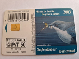 LUXEMBOURG CHIPCARD 50 UNITS TS30- 11.03  BIRDS     ** 10588** - Luxemburg