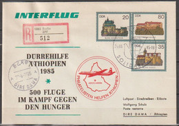 DDR Ganzsache 1985  Nr. PU1/003  Burgen Der DDR Luftpost Berlin - Dire Dawa /Äthiopien  ( D 3681 ) - Buste Private - Usati