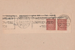 Polen Briefstück Warszawa 2  1929 MWST Werbestempel - Maschinenstempel (EMA)