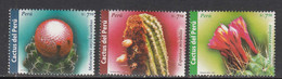 2008 Peru Cacti Plants Flora Complete Set Of 3 MNH - Perú