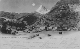 Zermatt Et Le Cervin Au Clair De Lune Mondschein Moonlight Matterhorn - Zermatt