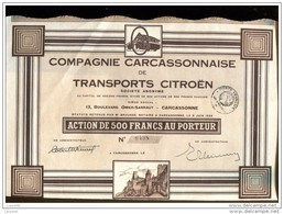 TITRE LT1--,CITROEN , Aude, Carcassonne, Compagnie Carcassonnaise Des Transports Citroen RARE 800 Ex - Automobilismo