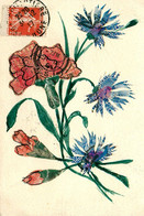 Stamps * CPA à Système De Collage De Timbres ! * Fleurs Flowers - Timbres (représentations)