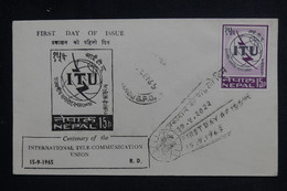 NEPAL - Enveloppe FDC En 1965 - Télécommunications - L 128625 - Nepal