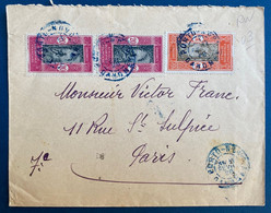 Dahomey Lettre De 1928 N°47 & 49 X2 Oblitérés Dateur Bleu De Porto Novo Pour Paris TTB - Cartas & Documentos