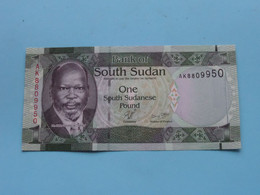 1 One Pound ( AK8809950 ) Bank Of SOUTH SUDAN ( For Grade, Please See Photo ) UNC ! - Sudan