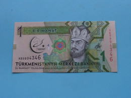 1 - BIR MANAT ( AB0994346 ) TÜRKMENISTANYN - Merkezi Banky ( For Grade, Please See Photo ) UNC ! - Turkmenistan