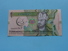 1 - BIR MANAT ( AB0994347 ) TÜRKMENISTANYN - Merkezi Banky ( For Grade, Please See Photo ) UNC ! - Turkmenistan