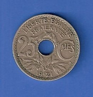 FRANCE - 25 CENTIMES LINDAUER 1921 - 25 Centimes