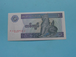 1 - One KYAT () Central Bank Of Myanmar ( For Grade See SCANS ) UNC ! - Myanmar