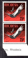 Rhodesia 1970  A Vertical Pair 25c Bateleur Eagles MNH - Neufs