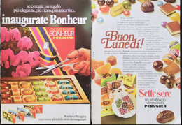 1974/77 - BONHEUR SETTE SERE Perugina ( Cioccolato )- 2 Pag. Pubblicità Cm. 13 X 18 - Chocolat