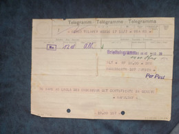 1945 Palestina Israel Telegramm Telegramme Telegramma Tel Aviv Holocaust Zurich Switzerland - Palestine