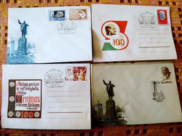 SALE! Nice Lot Of 4 Different Covers Ussr Lithuania Soviet Occupation Period Special Cancel 1970 Vilnius Lenin 100 1959 - Lithuania