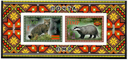 Moldova / PMR Transnistria . 2021 Europa CEPT. Endangered National Wildlife (Wild  Cat, Badger ). Imperf. S/S - Moldavie