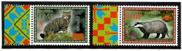 Moldova / PMR Transnistria . 2021 Europa CEPT. Endangered National Wildlife (Wild Cat, Badger ). 2v. - Moldova