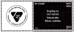 INDIA 2022,  MY STAMP  Celebrating 25Years Of ValueLabs,Global IT Service, 1v With TAB, LIMITED ISSUE, MNH(**) - Neufs