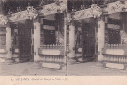 AU JAPON  Portail Du Temple De Nikko Carte  Stéréoscopique - Cartes Stéréoscopiques