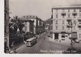 CHIAVARI GENOVA  PIAZZA CAVOUR E CORSO DANTE   VG 1957 + BUS CORRIERA - Genova (Genoa)