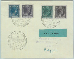 83203 - LUXEMBOURG - Postal History - FIRST Postal FLIGHT To  BRUXELLES 1946 - Andere & Zonder Classificatie