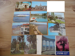 10 Stamped Postal Stationery Cards In Folder Ussr 1980 Georgia Abkhazia Sukhumi Akya - Georgia