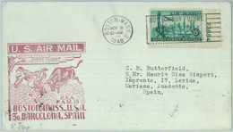 83232 -  USA- Postal History - FIRST FLIGHT: Boston \ Barcelona -  # E20 1948 - Sin Clasificación