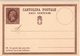 Italy  Cat 1 1874 10c Bruno, Cartolina Postale Nuova, - Stamped Stationery