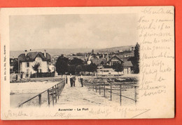 LAA-39   Auvernier  Le Port. ANIME.  Dos Simple. Circ. 1905 - Auvernier