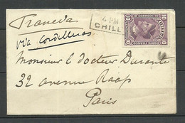 CHILE Ca. 1900 Small Size Cover To France Paris Michel 46 As Single Chr. Columus Kolumbus - Chile