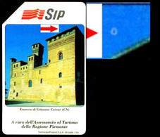 G P 149 C&C 2077 SCHEDA USATA TURISTICA PIEMONTE GRINZANE 5 TEP VARIANTE FALLA ROSA - [3] Erreurs & Variétées