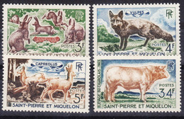 St. Pierre & Miquelon 1964 Animals Mi#408-411 Mint Hinged - Neufs
