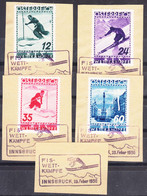 Austria 1936 Skiing Insbruck, Second FIS Set Mi#623-626 Special Postmark - Used Stamps