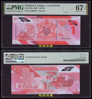 Trinidad And Tobago 1 Dollars, (2021), Polymer,AA Prefix, PMG67 - Trinidad & Tobago