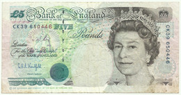 England - 5 Pounds - © 1990 ( 1991 - 1998 ) - Pick: 382.b - Sign. G. E. A. Kentfield - Great Britain, United Kingdom - 5 Pounds