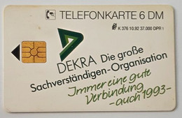 GERMANY Phone Card Telefonkarte Deutsche Telkom 1992 6DM 37000 Units Have Been Issued - Andere & Zonder Classificatie
