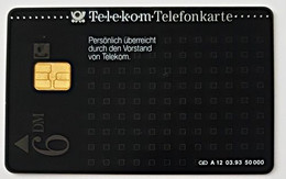 GERMANY Phone Card Telefonkarte Deutsche Telkom 1993 6DM 50000 Units Have Been Issued - Other & Unclassified