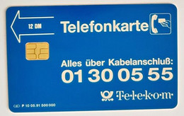 GERMANY Phone Card Telefonkarte Deutsche Telkom 1991 12DM 500000 Units Have Been Issued - Altri & Non Classificati