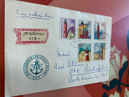 DDR Postally Used Lighthouses Cover From HK - Cartas