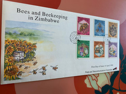 Zimbabwe FDC Honey Bee Cover From HK - Cartas
