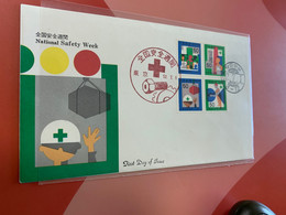Japan FDC Safety Week Cover From HK - Cartas