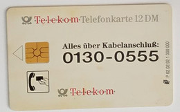 GERMANY Phone Card Telefonkarte Deutsche Telkom 1992 12DM 1000000 Have Been Issued - Otros & Sin Clasificación