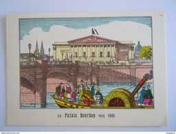 75 Paris Le Palais Bourbon Vers 1865 Carte De Voeux Double Imagerie Pellerin Epinal Form. 14 X 10 Cm - Other Monuments