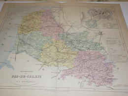 CARTE ANCIENNE 19e - PLAN DEPARTEMENT PAS DE CALAIS   VILLE D ARRAS - MALTE BRUN 1881 - Cartes Géographiques