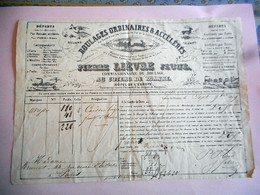 1849 ROULAGES ORDINAIRES ET ACCELERES AU COTEAU DE ROANNE Timbre Au Verso - Pubblicitari