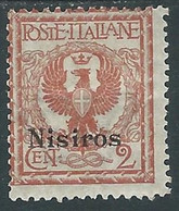 1912 EGEO NISIRO AQUILA 2 CENT MH * - RF37-6 - Egeo (Nisiro)