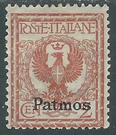 1912 EGEO PATMO AQUILA 2 CENT MH * - RF37-6 - Egée (Patmo)