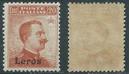 1917 EGEO LERO EFFIGIE 20 CENT MNH ** - E203 - Ägäis (Lero)