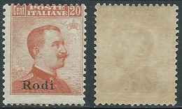 1917 EGEO RODI EFFIGIE 20 CENT MNH ** - E204 - Aegean (Rodi)