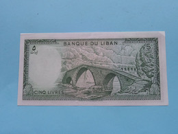 5 Cinq LIVRES () Banque Du LIBAN ( For Grade See SCANS ) UNC ! - Libano