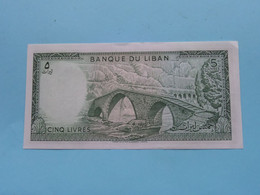 5 Cinq LIVRES () Banque Du LIBAN ( For Grade See SCANS ) UNC ! - Líbano